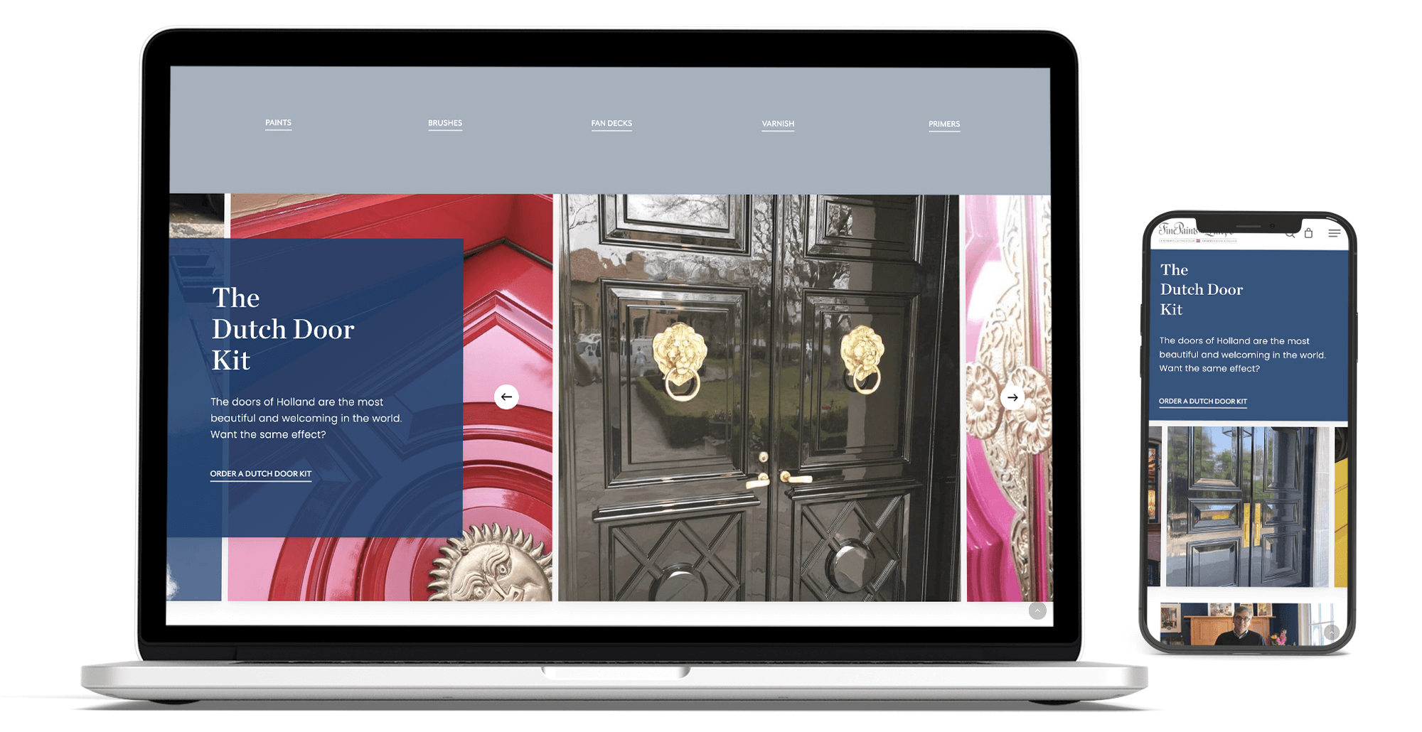 Fine Paints of Europe website — interior view