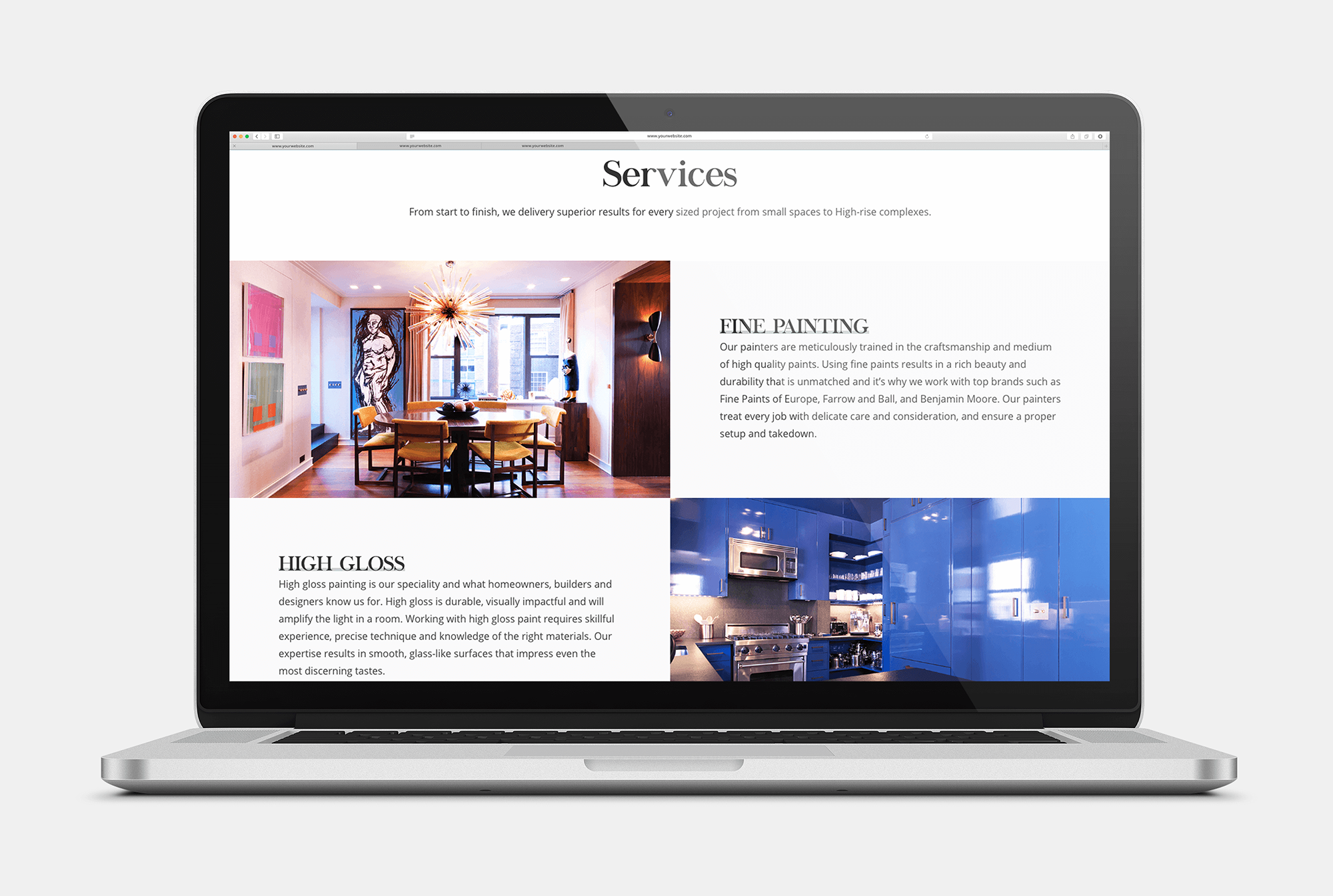 Painter website — about page