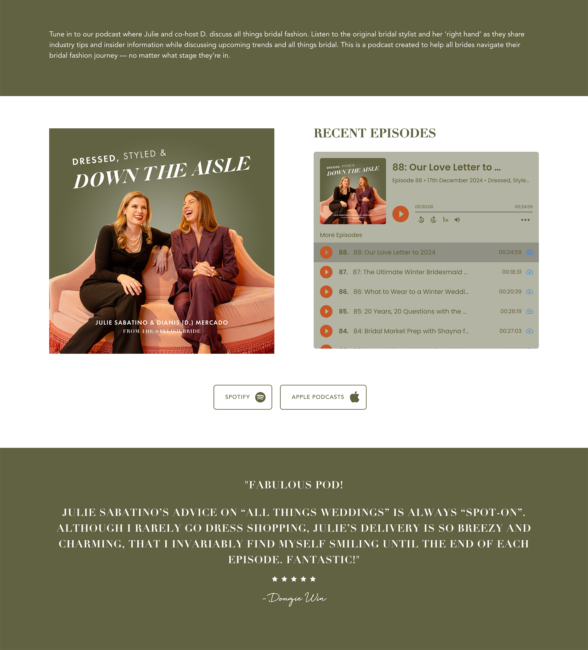 Podcast feature page