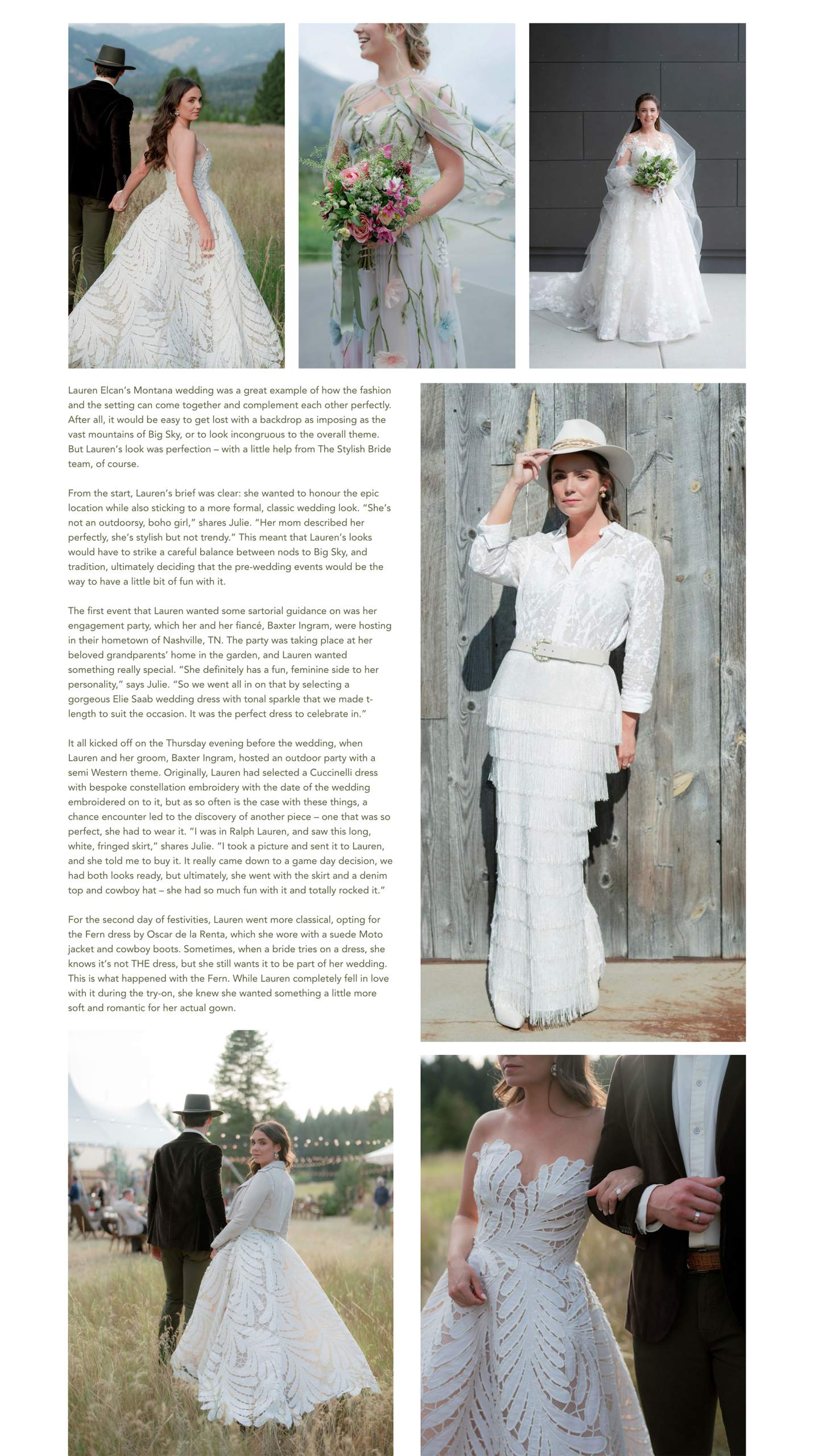 Wedding fashion page