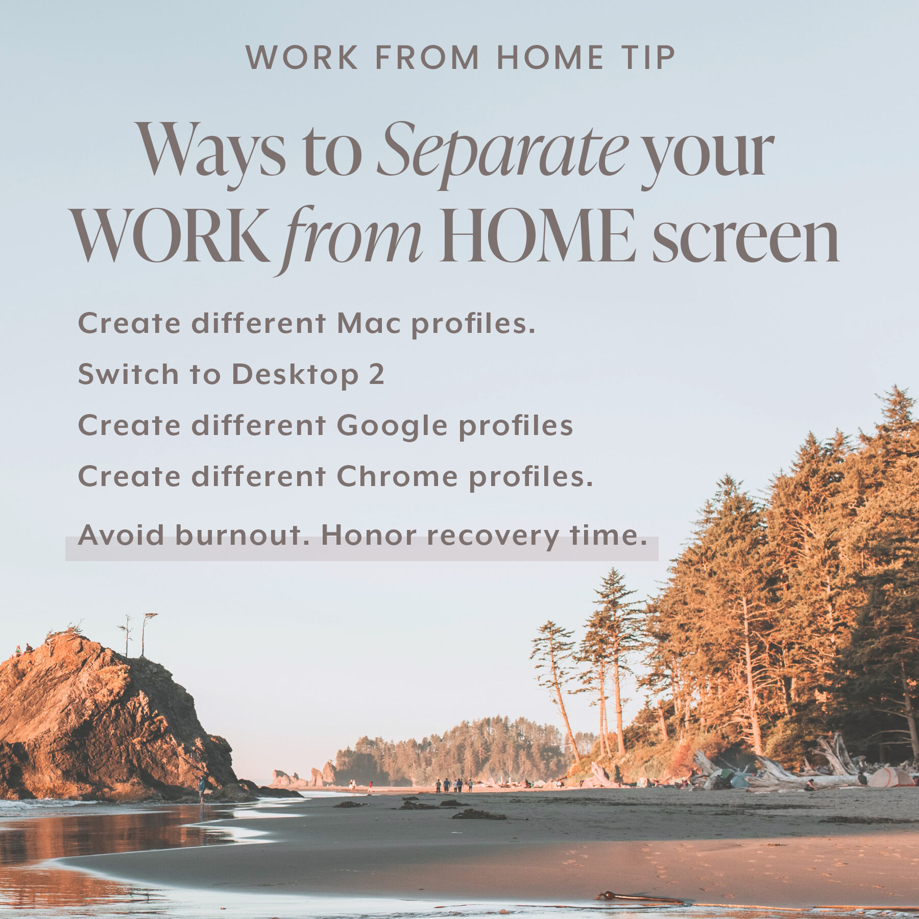 Ways to separate your work from personal computer screen if you work from home.